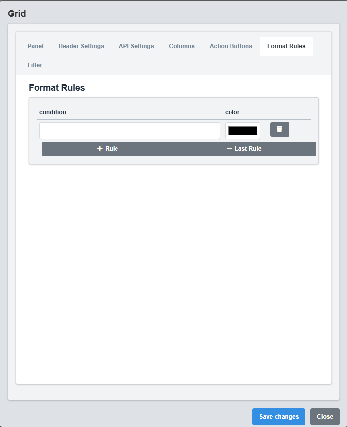 Format Rules Configuration Tab