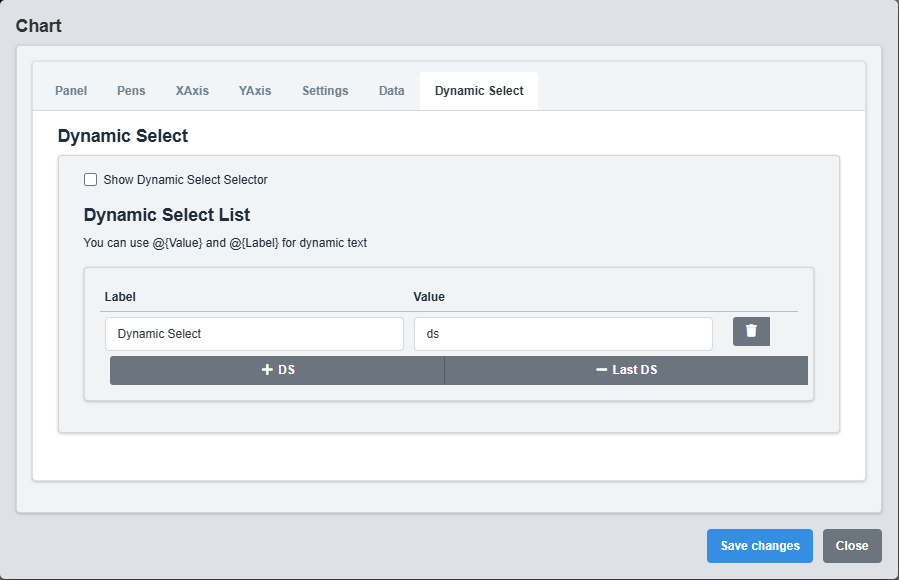 Dynamic Select Configuration Tab