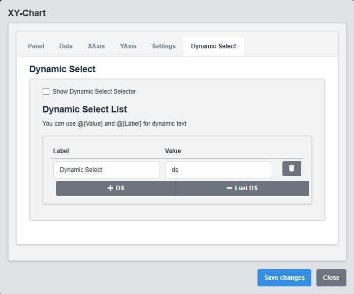 Dynamic Select Configuration Tab