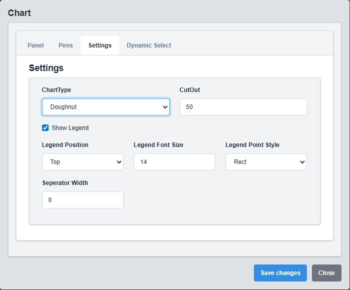 Settings Configuration Tab - Doughnut Chart