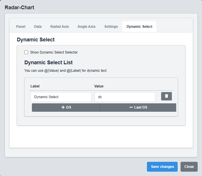 Dynamic Select Configuration Tab