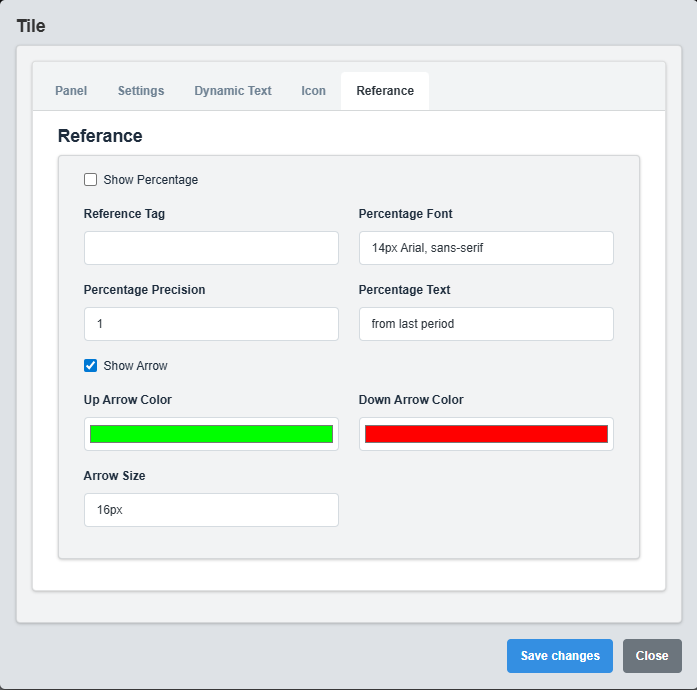 Reference Configuration Tab