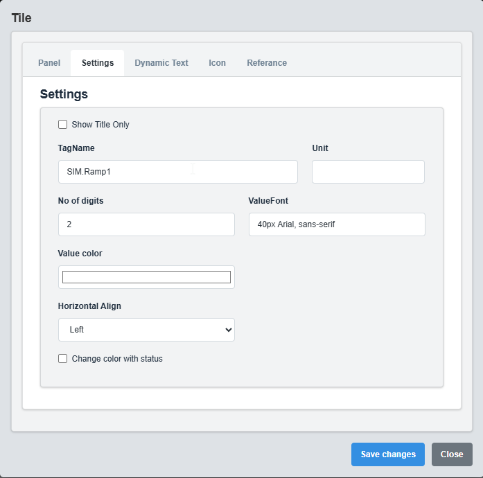 Settings Configuration Tab