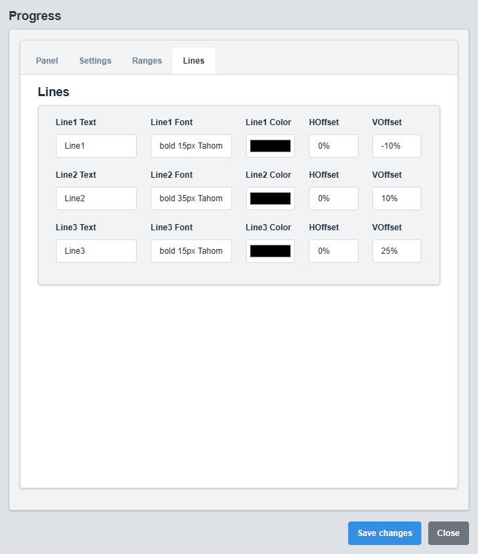 Lines Configuration Tab