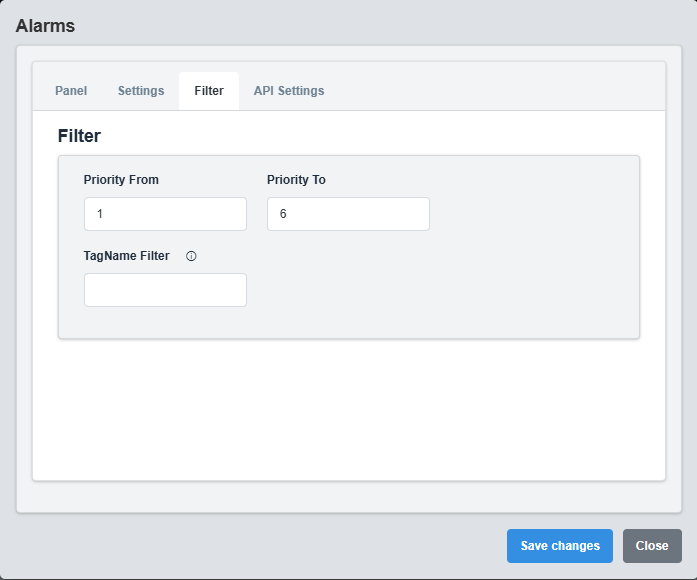 Filters Configuration Tab