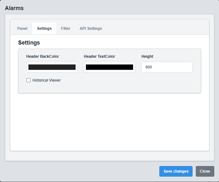 Settings Configuration Tab
