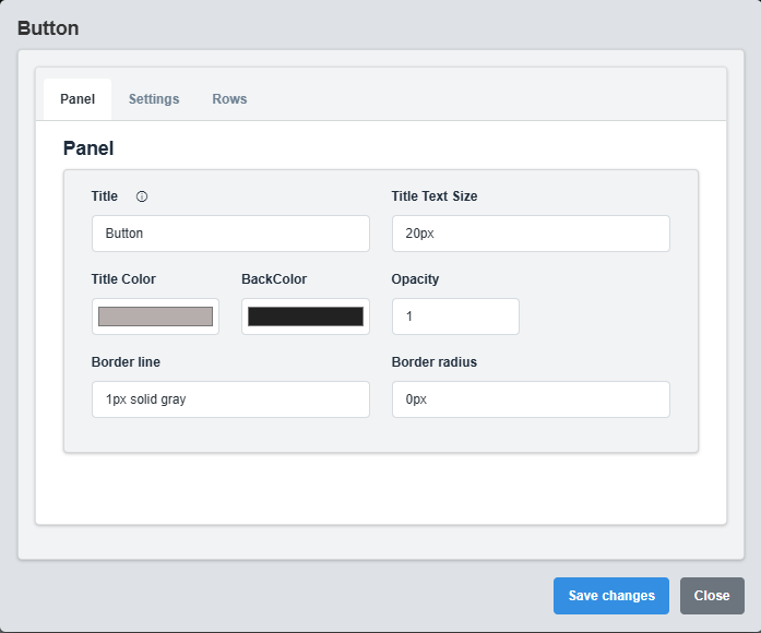 Panel Configuration Tab