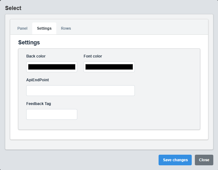 Settings Configuration Tab