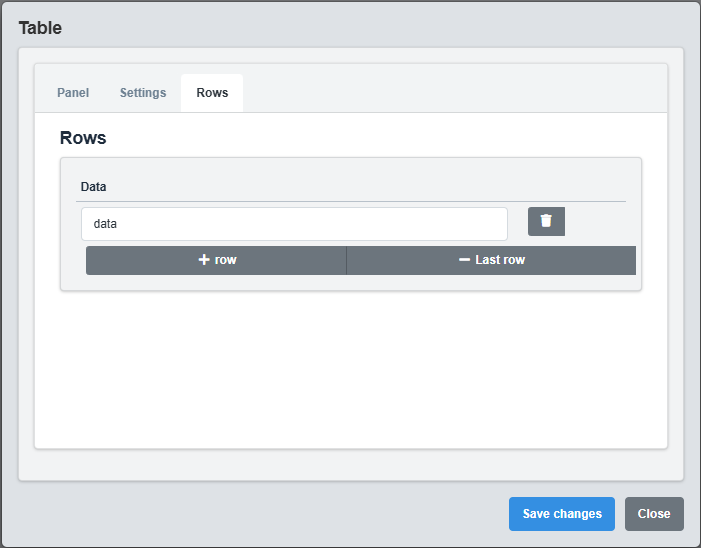 Rows Configuration Tab