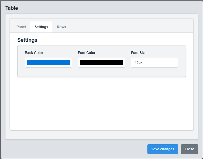 Settings Configuration Tab